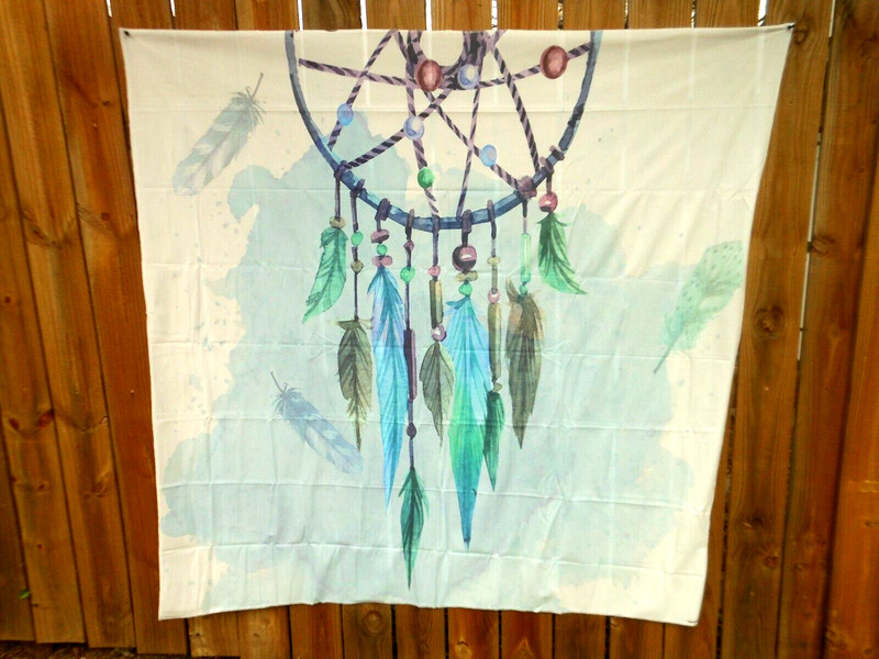DREAM CATCHER WALL TAPESTRY ~ Blue, Purple ~ 5′ x 5′ ~ NEW #Z17