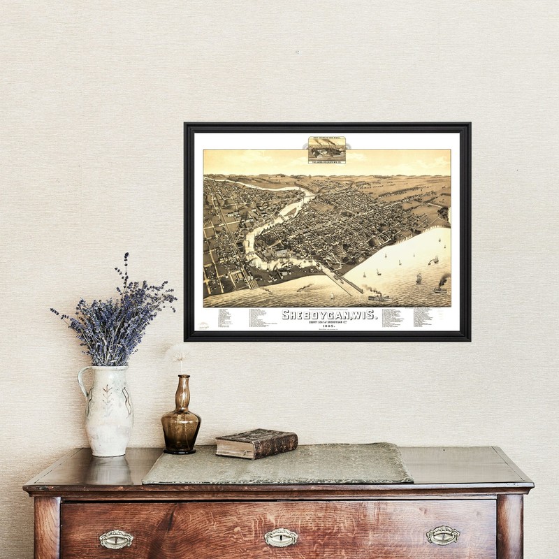 Old Map of Sheboygan, WI 1885 - Vintage Sheboygan Wisconsin gallery