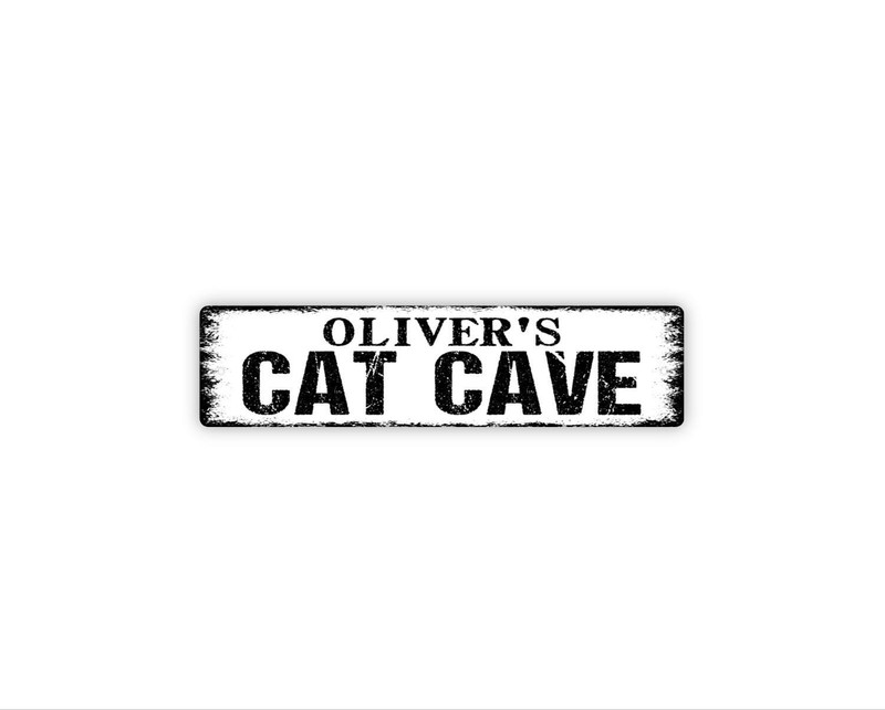 Personalized Cat Cave Sign | Custom Pet Name Wall Art | Cat Lover Home