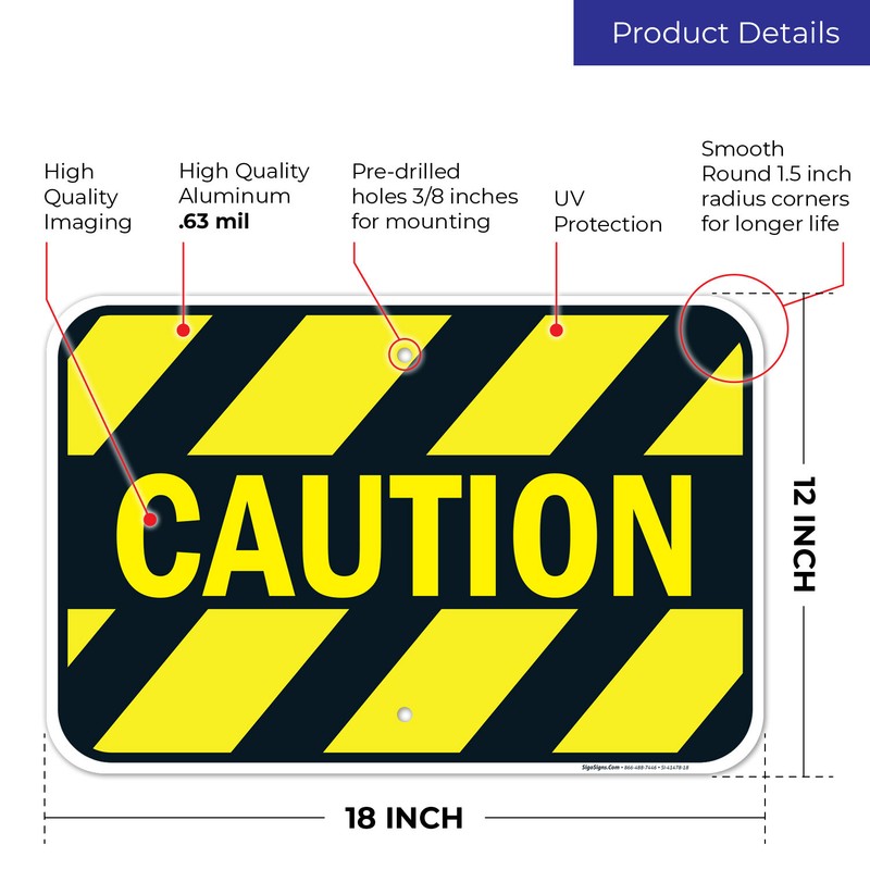 Black Yellow Striped Caution Sign, gallery