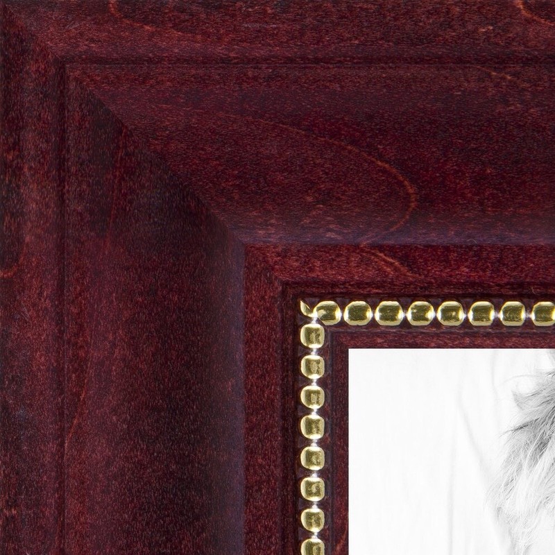 ArtToFrames 1.5″ Custom Poster Frame Red Cherry with Beads Wood 4140 Large