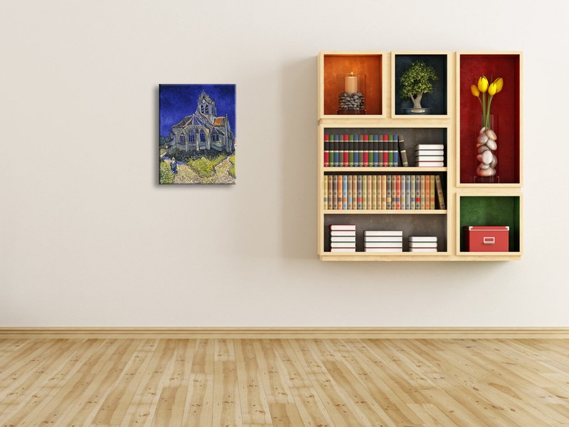 Canvas Print Van Gogh Painting Repro Picture Wall Art Home Decor Church at Auver gallery