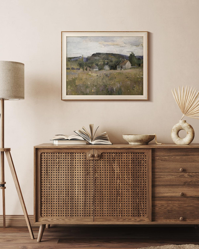 Framed Abstract Countryside Canvas Art for Modern Home Decor 16x20in gallery