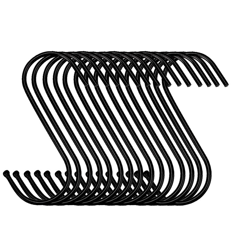 Evob 30 Pack Black S Hooks Steel Hanging Heavy Duty S Hanger Hook