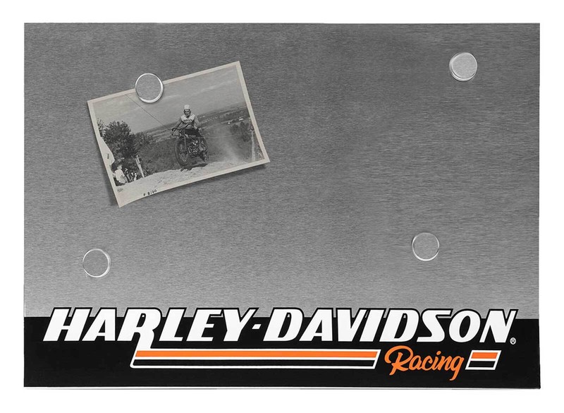Harley-Davidson Racing Steel Magnetic Message Board, Silver – 20 x 14 inches