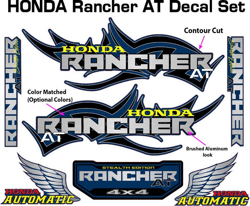 Honda Rancher Decal Graphic Sticker OEM kit Plastic Set Forman ATV Quad Tribal