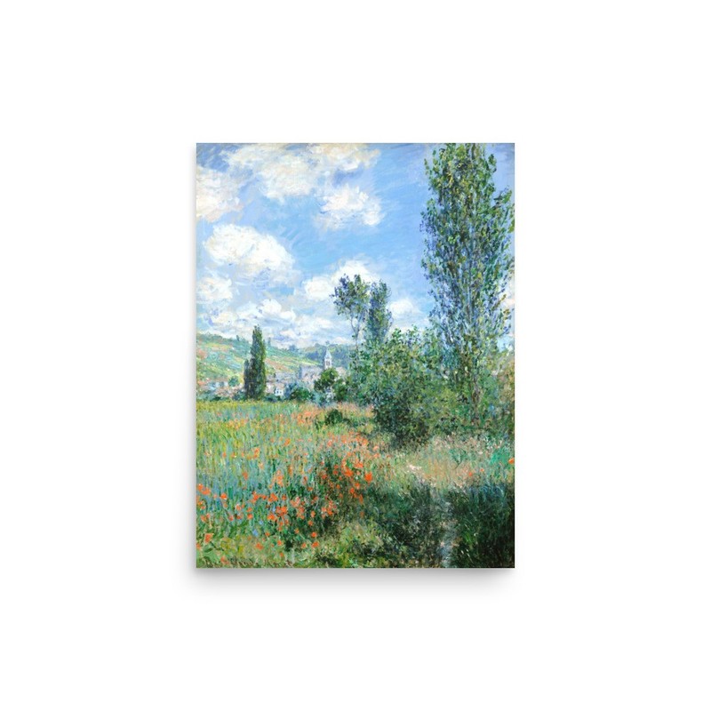 Claude Monet Vintage View of Vétheuil Wall Art Print
