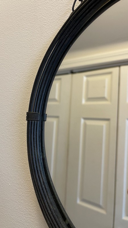 Round Metal Hanging Mirror w/ Chain Home Decor- Bird Accent Black Bird 11 Inches gallery
