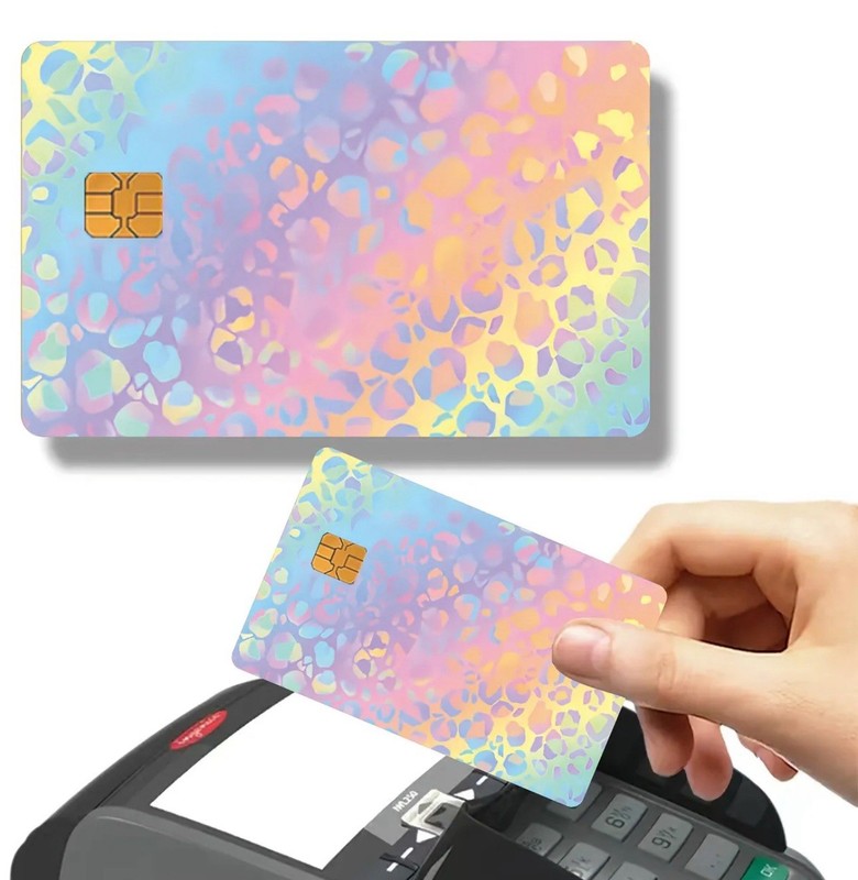 Leopard Print Debit Credit Card Skin Sticker Yellow Blue Pink Orange Cat 1PC gallery
