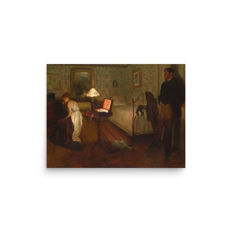 Edgar Degas Interior 1869 Dramatic Scene Impressionist Wall Art