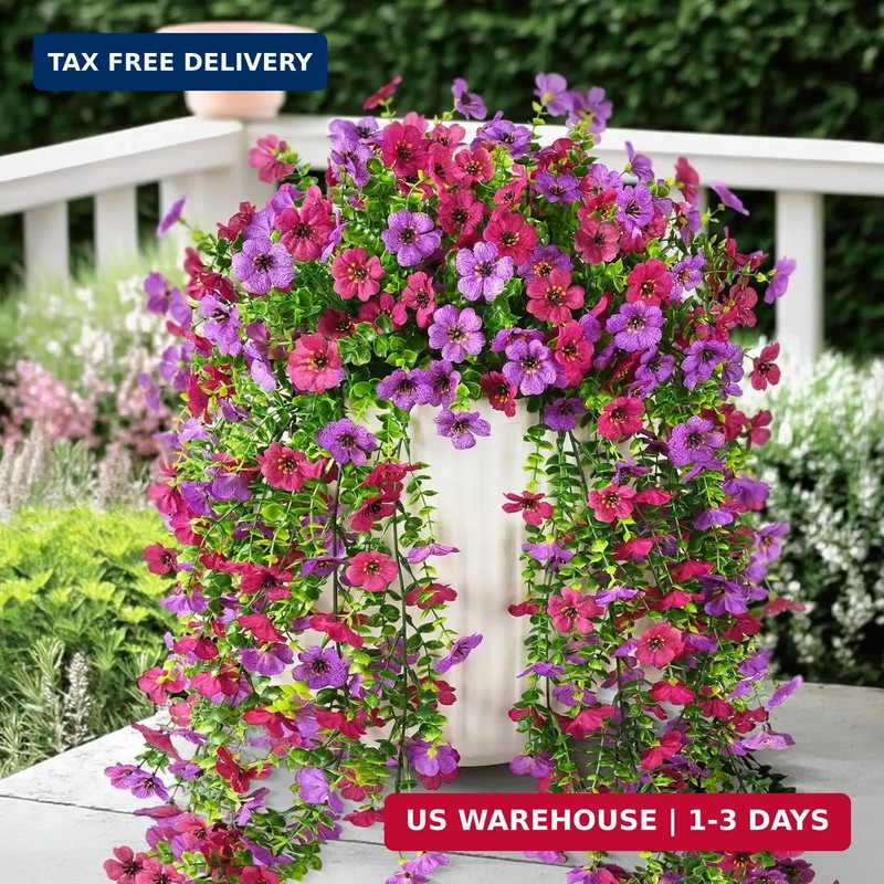 ZFProcess Artificial Hanging Flowers Plants for Outdoor Spring Summer Decoration