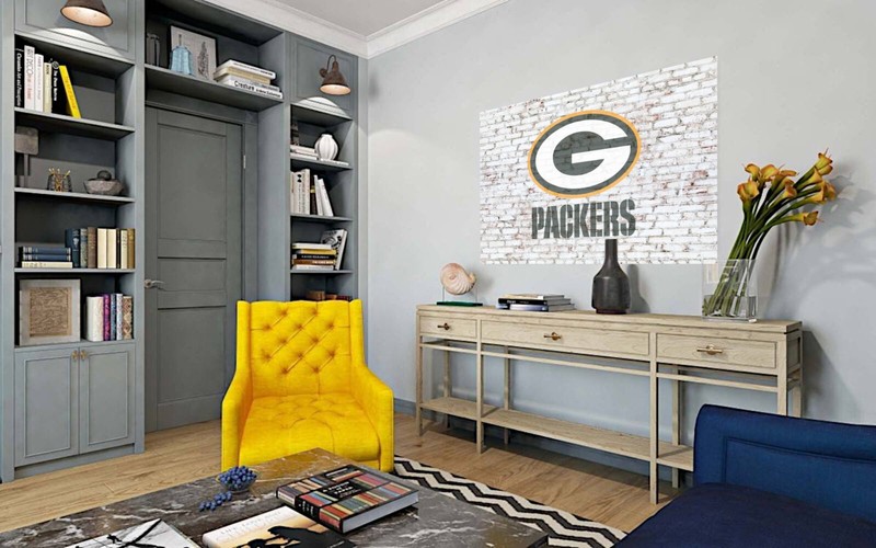 Green Bay Packers on Brick Wall Football Art Print NFL POSTER 24" x 16" 60x40cm gallery