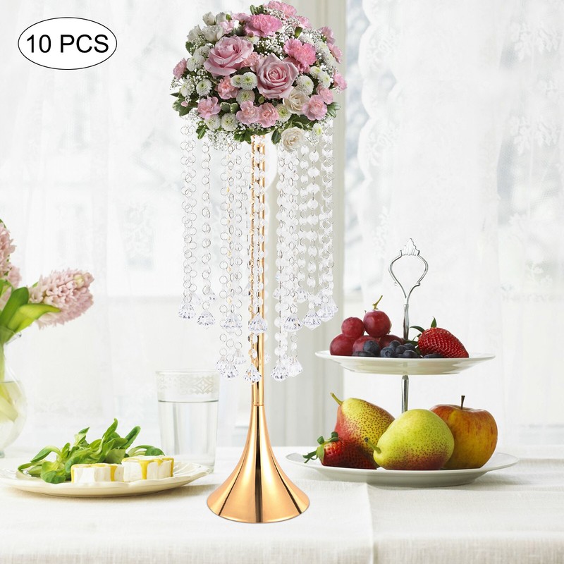 10Pcs Wedding Flower Stand Holder 55.6cm Tall Crystal Grand Centerpiece Stands