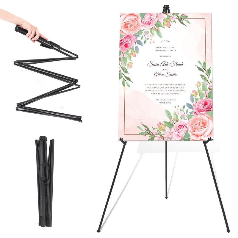Easel Stand for Wedding Sign & Poster 63” Easels for Display Portable Art Easel
