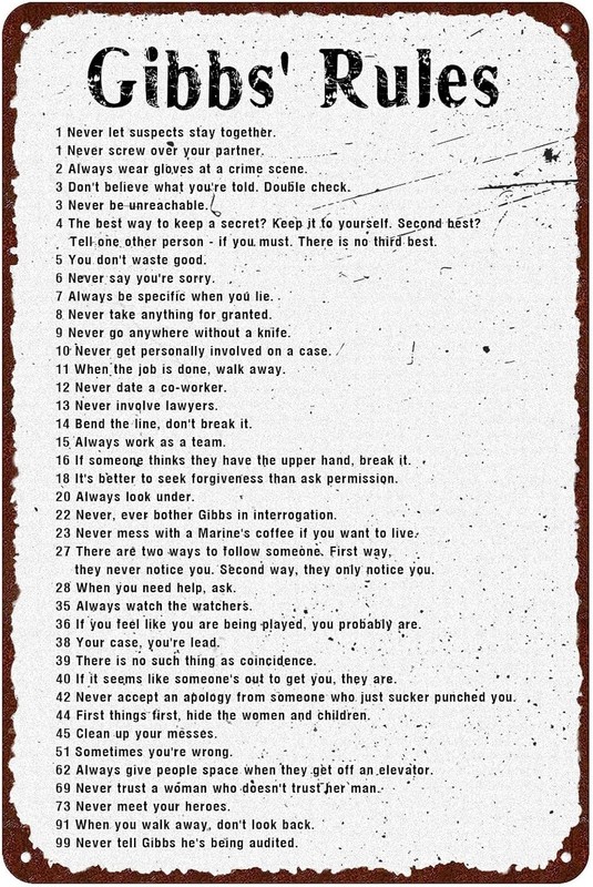 Gibbs Rules Tin Metal Signs Inspiring Positive Quotes Wall Decor Retro Poster Ti