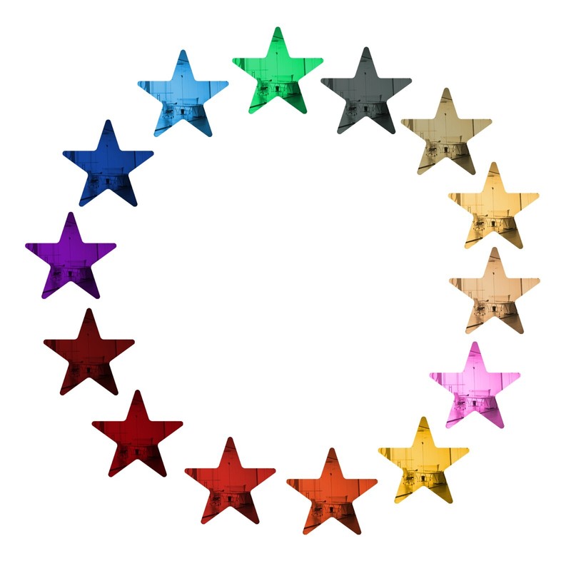 50 Pack 5″ Star Colored Mirror Acrylic Pieces for Arts and Crafts