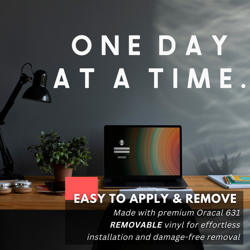 One Day at a Time Wall Sticker Motivational Quote Vinyl Decal Removable Wall Art gallery