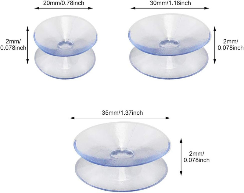 10 Pack Double Sided Suction Cups, Clear Suction Cups, Glass Table Top Bumpers, gallery