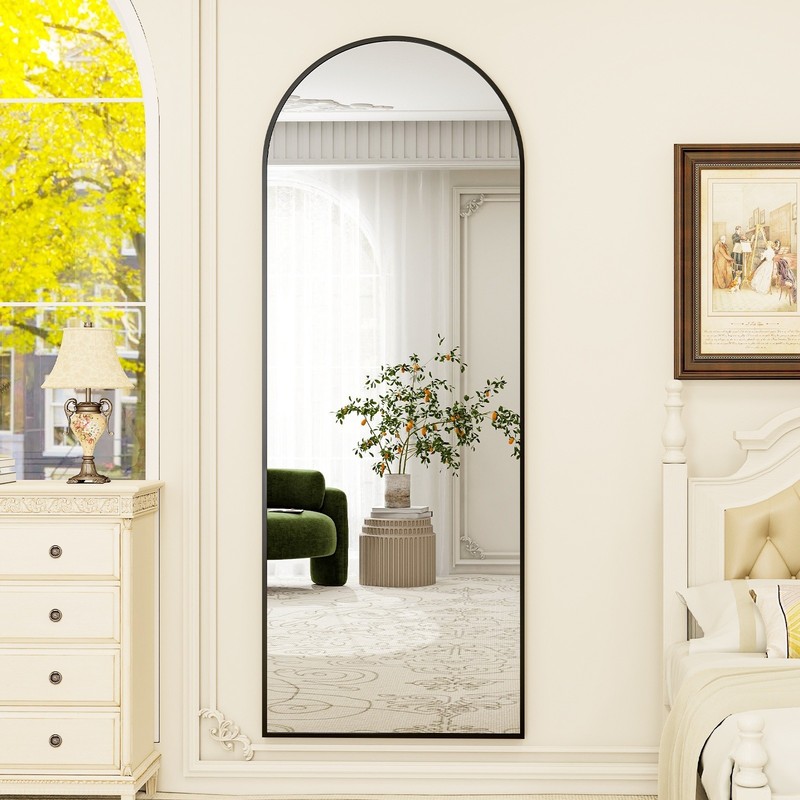 BEAUTYPEAK 64"x 21" Full Length Mirror Arched Standing Floor Mirror Full Body Mi gallery