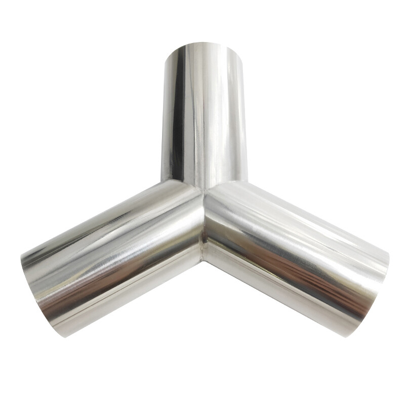 Stainless Steel Y Shape Pipe 3 Way Fitting 120 Degree Exhaust Tube Polished Tool gallery