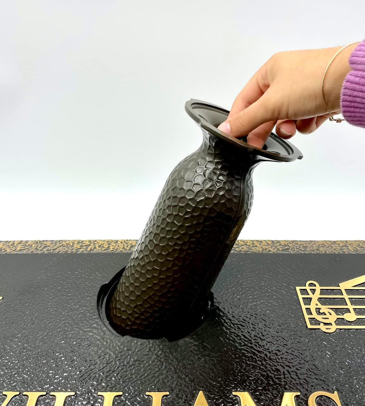 ' Ionic Vase - Replacement Cemetery Flower Vase - 4" D Base with 3 Flanges to Lo gallery