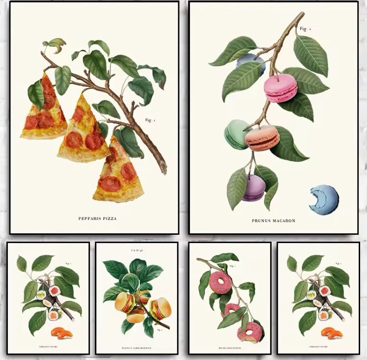Cool Food Plant Poster Unframed, Canvas Poster Only, Wall Art Home Decor