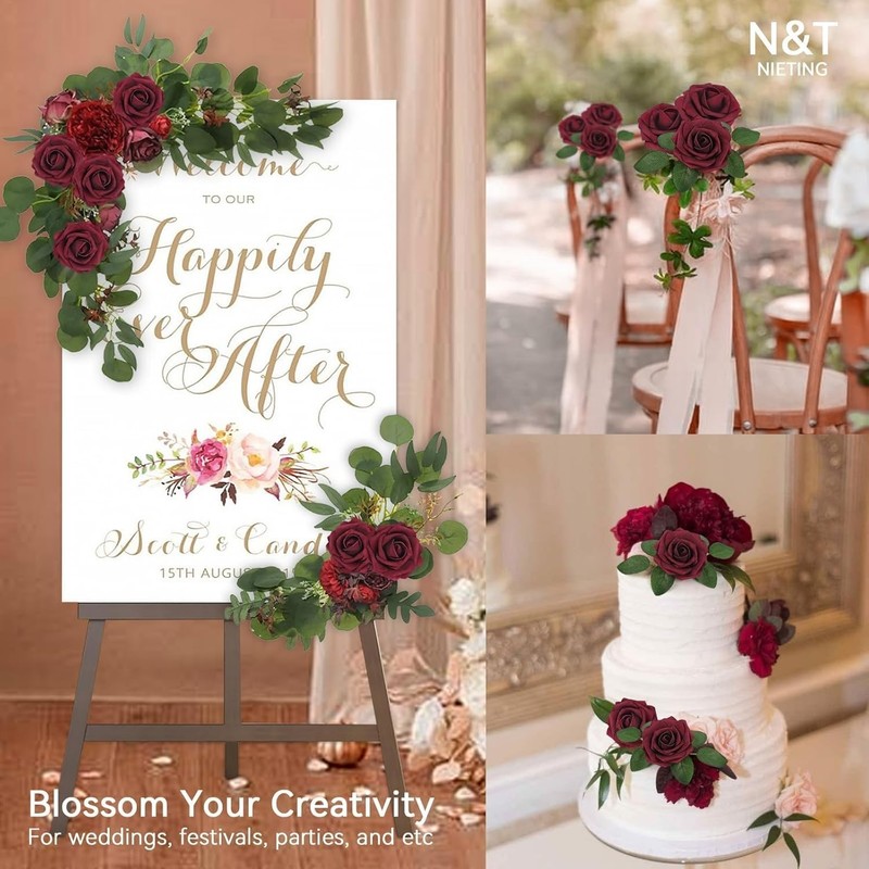 Artificial Flowers,25Pcs Real Touch Fake Flowers Foam Roses with Stems Perfect gallery