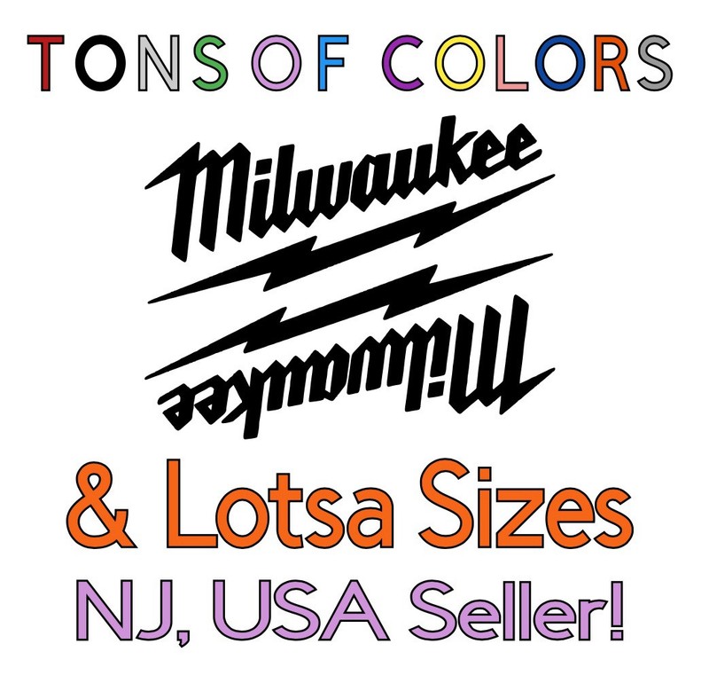 TWO Milwaukee Vinyl Decals/Stickers Many Sizes/Colors Free Ship