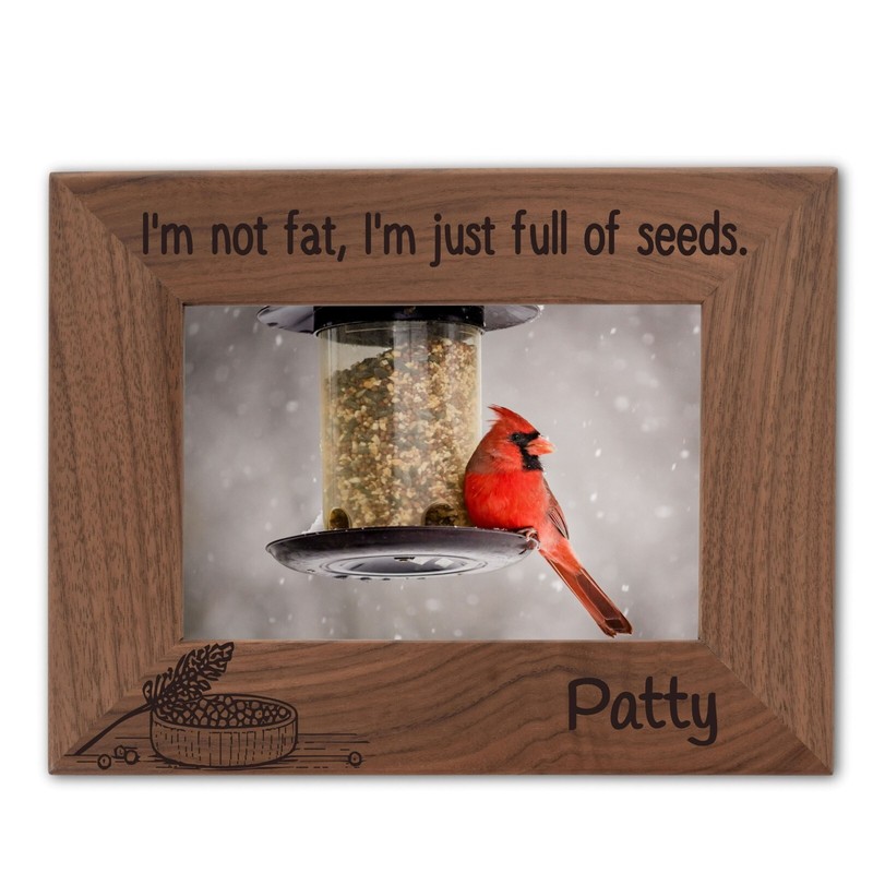 Personalized Bird Picture Frame, Genuine Walnut Photo Frame 4x6, Bird Gifts gallery