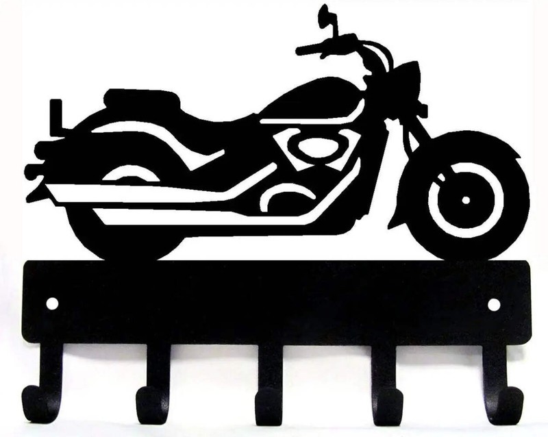 Motorcycle #12 Cruiser Style Key Holder with 5 Hooks Made in America - Outdoor D gallery
