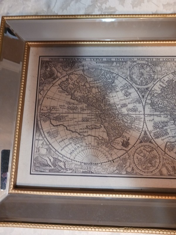 28.5 in. x 19.5 in. Vintage Style Petrus Plancius World Map Illustration Textile gallery
