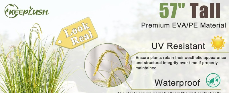 3FT Artificial Reed Grass ,2 Pack Artificial Tall Grass Plants Outdoor Indoor gallery