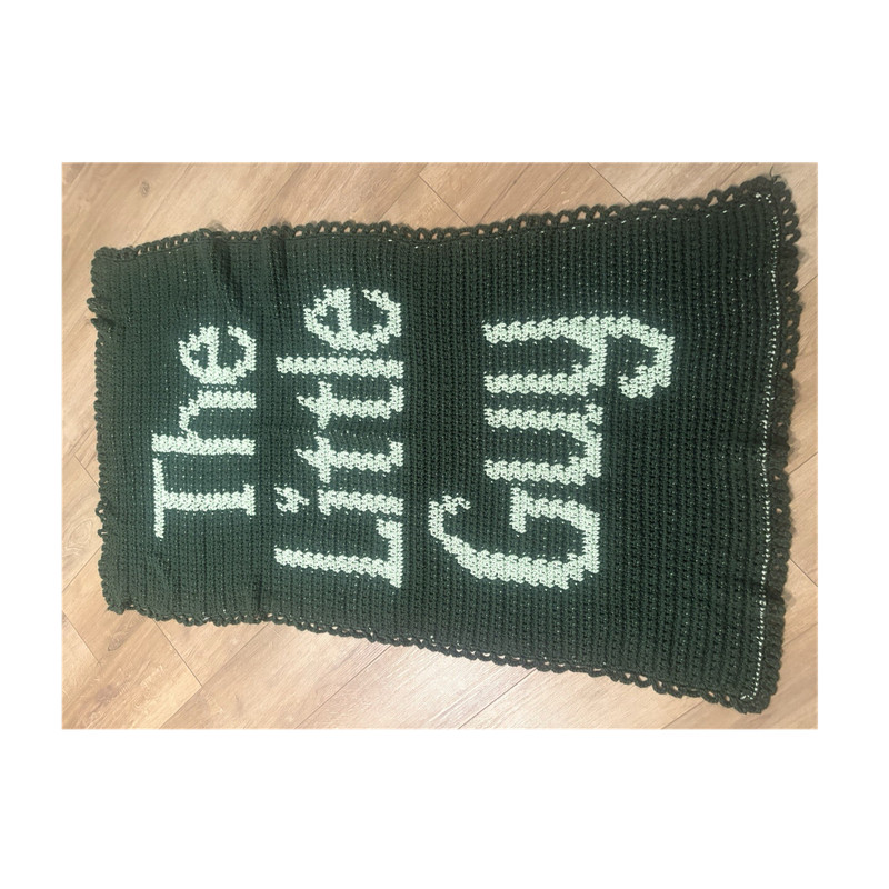 Handmade Crochet Green Bordered Sofa Throw Nursery/Baby ‘The Little Guy’