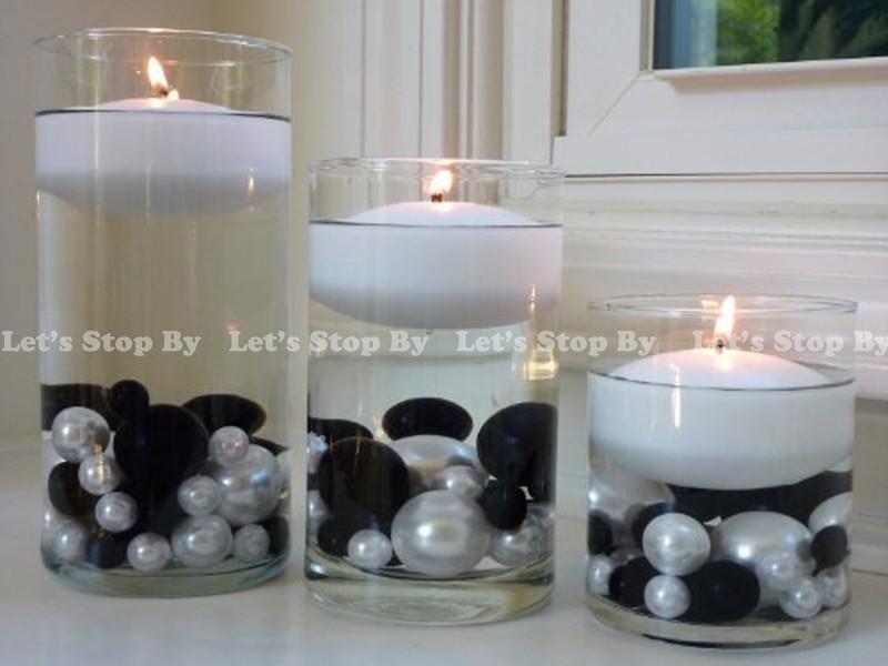 8oz/1lb Bulk Plastic Pearl Bead Centerpiece Vase Filler Wedding 10mm 18mm 30mm gallery