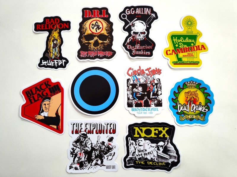 Punk Vinyl Sticker Lot (10 Stickers) SET 18 rock band crust hardcore ska emo oi!
