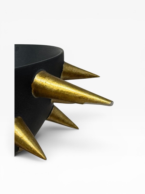 L’Objet Celestial Bowl on Stand Black & Gold Vase Spikes Modernist Vase As Is gallery