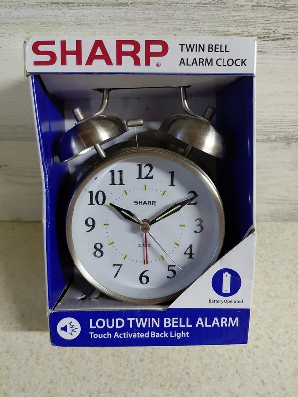 SHARP Twin Bell Alarm Clock Brand New In Box