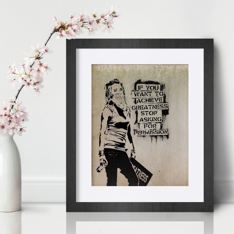 Permission Inspirational Wall Art Print Motivational Quote Poster Decor Gift gallery