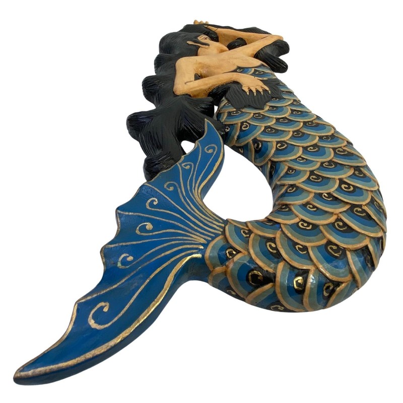 Balinese Mermaid Goddess Wall Panel Hand carved wood Carving Indonesian folk art gallery