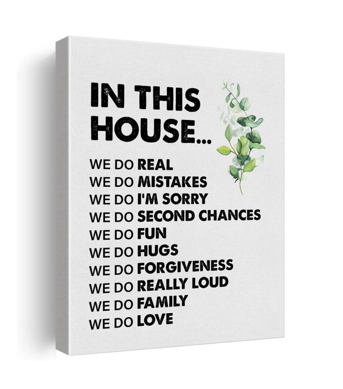 12 X 15 In This House Wall Art, New House Framed Gift Wall Art Decor for Home