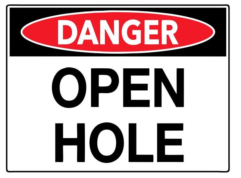 Danger Open Hole Safety Sign Sticker Decal Label D7325