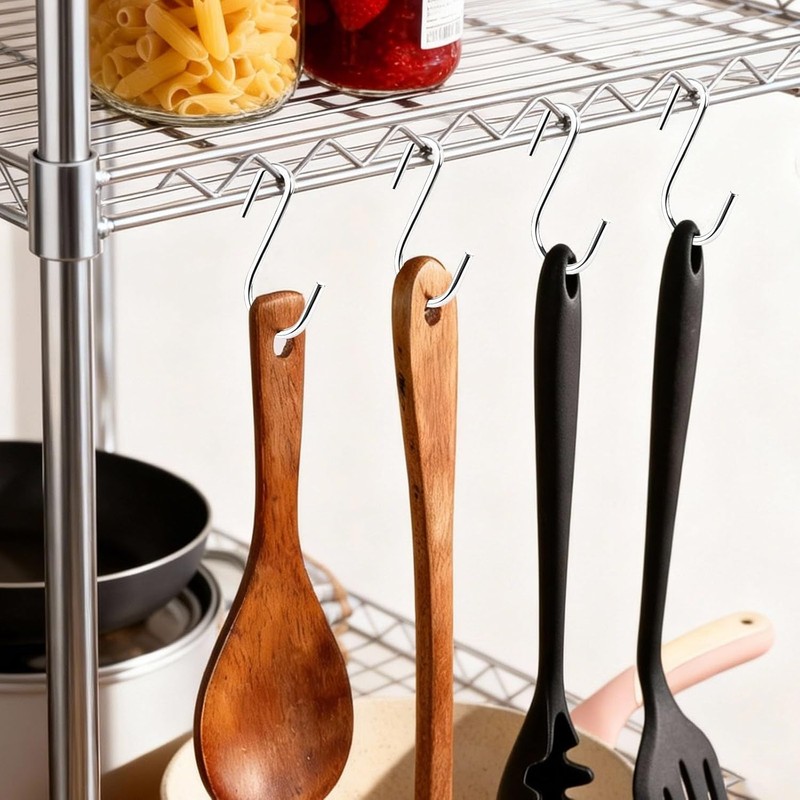 18 Pack Heavy Duty S Hooks for Hanging, Variety Sizes 6 PCS Large 4"/ 6 PCS gallery