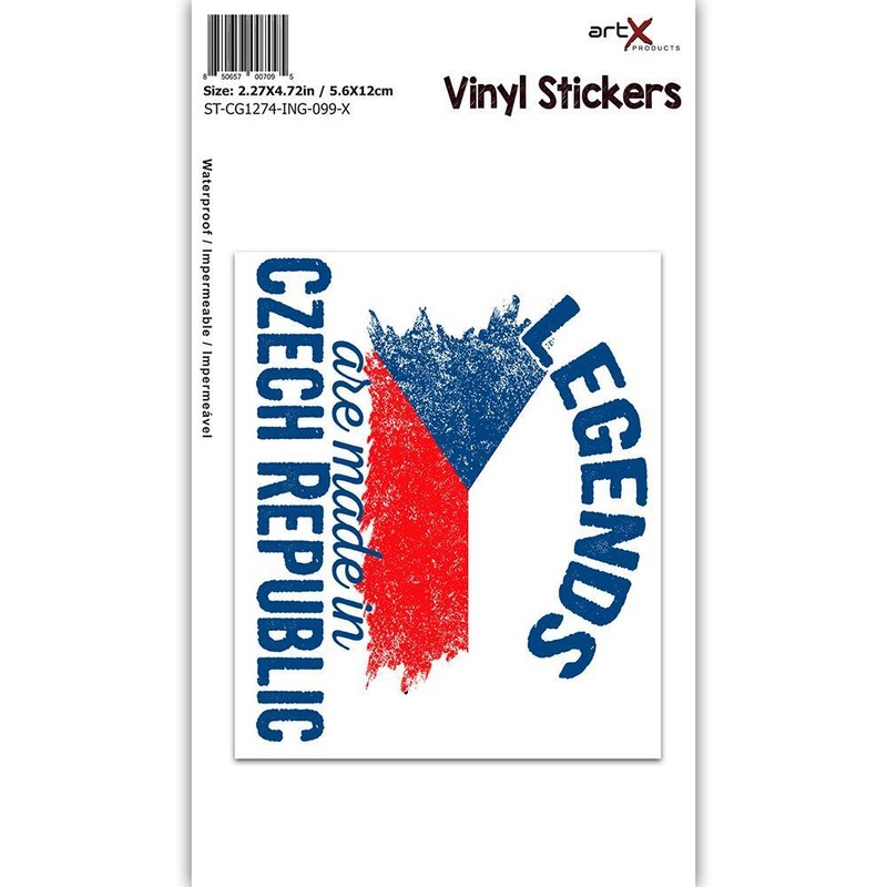Gift Sticker : Legends are Made in Czech Republic Flag Expat Country