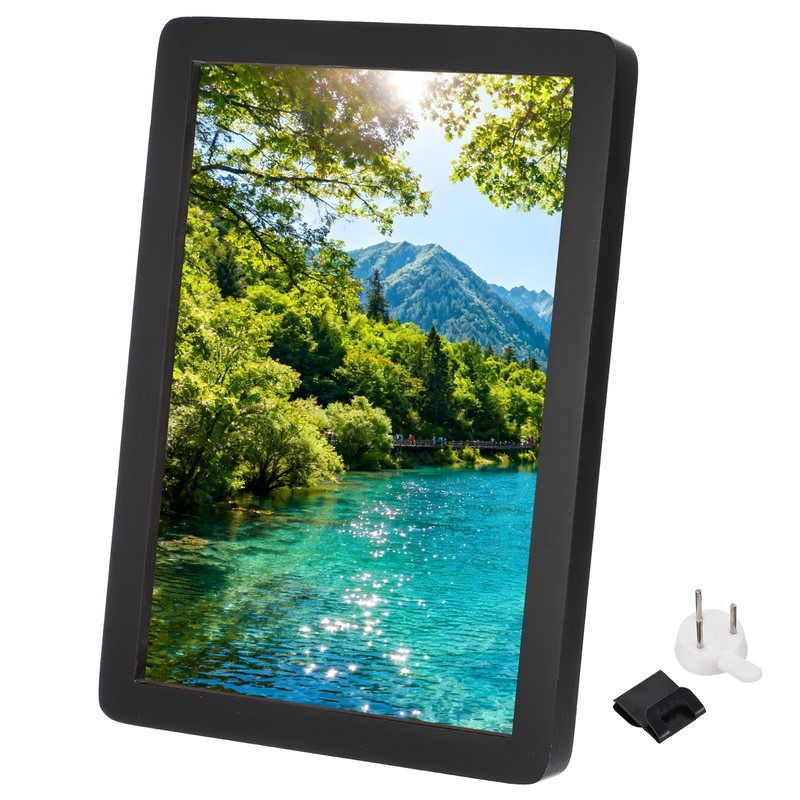 13×9.5″ Black Rectangle Wood Photo Frame, Rounded Corner Design