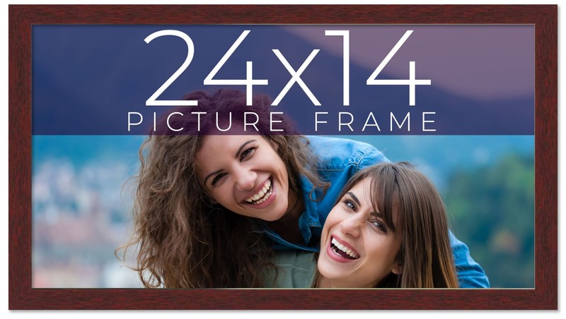 24×14 Frame Brown Solid Wood Picture Frame Width 0.75 Inches | Interior Frame De