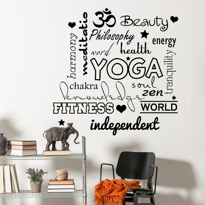Wall Decal Quote Decal Yoga Studio Sticker Sport Gym Decor Vinyl Interior MM71