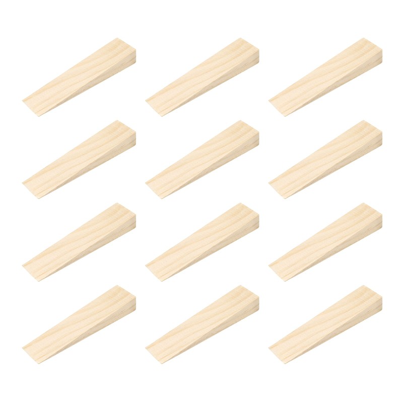 12Pcs Wooden Door Stopper, 3.54" x 0.79" x 0.51" Non-Slip Door Wedges for Home