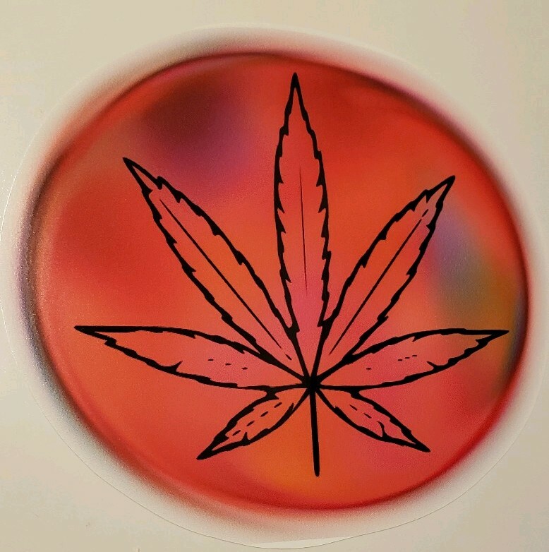 Pot leaf rainbow, 2 vinyl sticker, cannabis strain, marijuana, pot, weed, Kush
