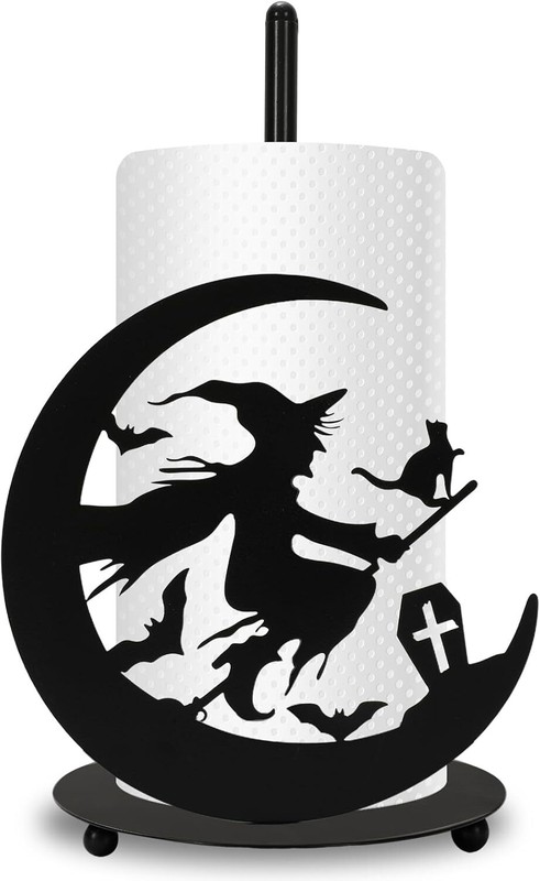 Halloween Paper Towel Holder Black Witch Kitchen Decor Accessories