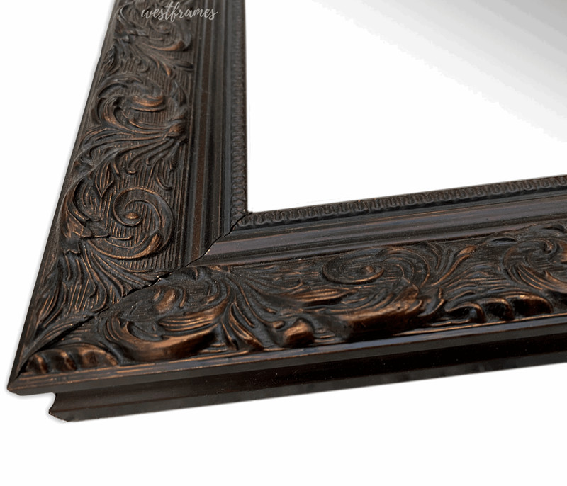 West Frames Bella French Ornate Embossed Antique Bronze Wood Framed Wall Mirror gallery
